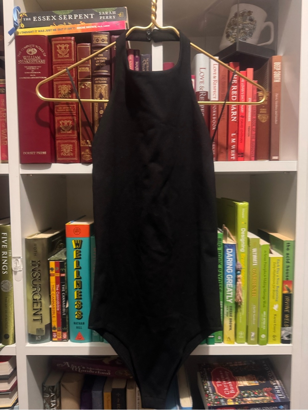 Women Black Bodysuit - Classic Halter Style